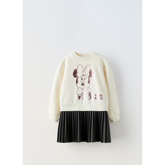 Zara FAUX LEATHER MINNIE MOUSE DISNEY DRESS 9-12 Months‎ - Picture 1 of 7